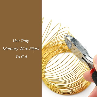 スチール製メモリーワイヤー  ブレスレット作りに  ゴールドカラー  55mm  ワイヤー：0.6mm（22ゲージ）  2200円/ 1000g&nbsp;MW5.5CM-G-1