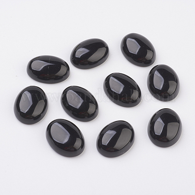 天然なオブシディアンのフラットバックカボション  オーバル  40x30x8.5mm&nbsp;G-G741-30x40mm-20-1