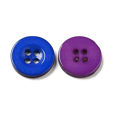 樹脂ボタン  染め  フラットラウンド  ミックスカラー  15x2.5mm&nbsp;RESI-D033-15mm-M-1