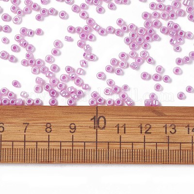 ガラスシードビーズ  セイロン  ラウンド  ミディアム蘭  8/0  3mm  穴：1mm  約10000個/ポンド&nbsp;SEED-A011-3mm-155-1
