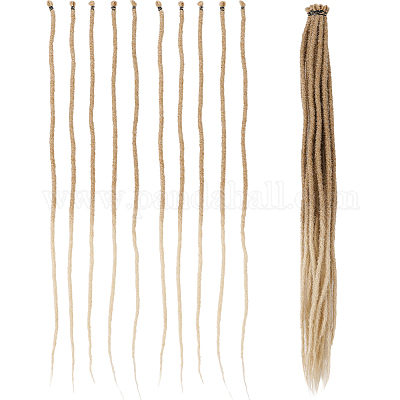 ポリエステルウィッグ  淡い茶色  610x8mm&nbsp;AJEW-WH20070-034A-1