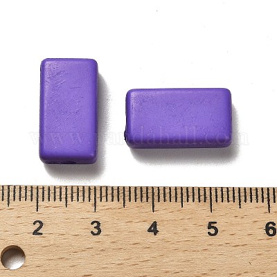 不透明なアクリルビーズ  長方形  モーブ  18.5x10x6mm  穴：2mm  約450個/500g&nbsp;OACR-A030-03E-1