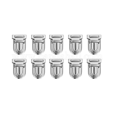 鉄財布プッシュロックセット  プラチナ  35x25x11mm  4部  各部10個/セット&nbsp;IFIN-PH0023-25P-1