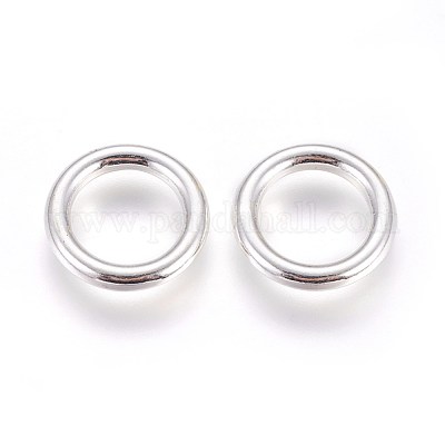CCBプラスチックフレームコネクター  リング  銀色のメッキ  15x2~2.5mm  穴：10mm&nbsp;CCB-J035-010S-1