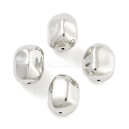 CCBプラスチックビーズ  長方形  プラチナ  15x11x12mm  穴：1.4mm  約388個/500g&nbsp;CCB-S164-44P-1