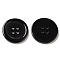Resin Buttons, Dyed, Flat Round, Black, 22x3mm, Hole: 2mm, 195pcs/bag