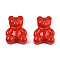 Opaque Resin Cabochons, Bear, Red, 20x15x6~7mm