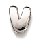 Brass Beads, Long-Lasting Plated, Rack Plating, Lead Free & Cadmium Free, Platinum, Letter V, 21x16.5x7mm, Hole: 18x4mm