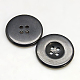 樹脂ボタン  染め  フラットラウンド  ブラック  11x2mm&nbsp;RESI-D033-11mm-02-1