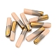 電気メッキガラスビーズ  多面カット  長方形  桃パフ  19.5~20x4x4mm  穴：1mm&nbsp;LS-GLAA-D024-02C-2