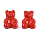 オペーク樹脂カボション  クマ  レッド  20x15x6~7mm&nbsp;CRES-S307-007-A02-1