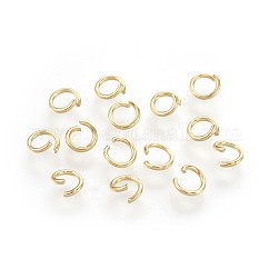 304ステンレススチールオープン丸カン  ラウンド  18KGP本金メッキ  5x0.8mm  20ゲージ
