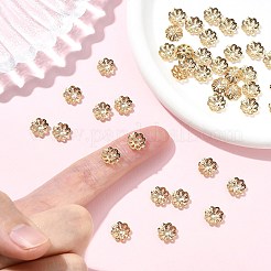 シェグレース真鍮ビーズキャップ  カドミウムフリー＆ニッケルフリー＆鉛フリー  花  18KGP本金メッキ  8x8x1.5mm  穴：1.2mm&nbsp;XGRPCU821-284G