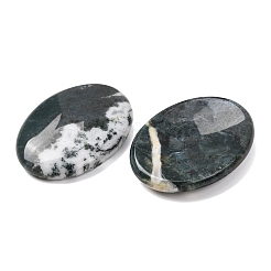 天然モスアゲートの不安解消石  楕円形の親指石  45x34~35x7~8.5mm&nbsp;G-B036-01I