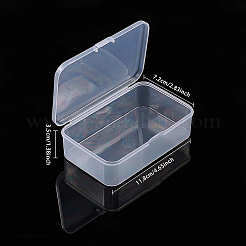 プラスチックビーズ収納ケース  長方形  透明  11.8x7.2x3.5cm  8個/セット&nbsp;CON-BC0006-25