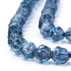 天然石クオーツクリスタルビーズ連売り  スターカットラウンドビーズ  多面カット  染め  6~6.5x6mm  穴：1mm  約58個/連  15.9インチ&nbsp;G-S149-40-6mm