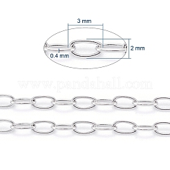 変色しにくい304ステンレススチールアズキチェーン  ハンダ付け  カード用紙付き  オーバル  ステンレス鋼色  リンク：4x2x0.4mm  約32.8フィート（10m）/カード&nbsp;CHS-L024-013B