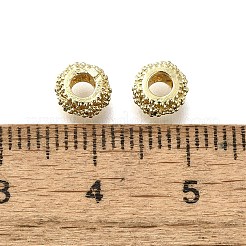 真鍮マイクロパヴェクリアキュービックヨーロッパジルコニアビーズ  バレル大きな穴ビーズ  長持ちメッキ  ゴールドカラー  6x3.5mm  穴：3mm&nbsp;KK-M316-17G-01
