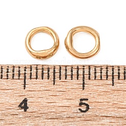 304ステンレススチールリンクリング  リング形状、ループ2つ  ゴールドカラー  6x2mm  内径：4mm&nbsp;STAS-F362-05B-G