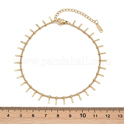 304ステンレススチール製バータッセルチャームブレスレット  女性用カーブチェーンブレスレット  ゴールドカラー  6-3/4インチ（17cm）&nbsp;BJEW-G759-04G