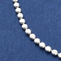 女性用スターリングシルバーフラットラウンドリンクチェーンブレスレット925個  銀  6-7/8インチ（17.5cm）  1.7mm&nbsp;BJEW-E101-01S-09