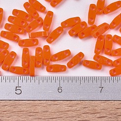 MIYUKIクォーターティラビーズ  日本製シードビーズ  2穴  （qtl406)不透明なオレンジ  5x1.2x1.9mm  穴：0.8mm  約24000個/500g&nbsp;SEED-MY05-QTL0406