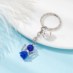 天使の天然宝石 kcychain  アクリルペンダントと鉄の付属品付き  ミディアムブルー  7.6cm&nbsp;KEYC-JKC00565-05