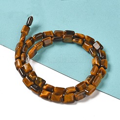 天然石タイガーアイビーズ連売り  長方形  8~9x6.5~7x4mm  穴：0.8mm  約45個/連  15.16インチ（38.5cm）&nbsp;G-G085-A03-01