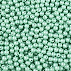 ガラスシードビーズ  不透明色  ラウンド  アクアマリン  3.5~4x3~3.5mm  穴：0.8~0.9mm  約4500個/ポンド&nbsp;SEED-T007-01M
