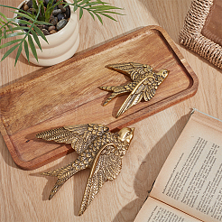 樹脂製の空中鳥の置物装飾品  教会の家の庭の装飾  ゴールデンロッド  142x168x29.5mm&nbsp;DJEW-WH0016-66