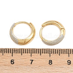 真鍮エナメルフープピアス  カドミウムフリー＆鉛フリー  ラックめっき  長持ちメッキ  18KGP本金メッキ  14x6mm&nbsp;EJEW-D336-01G