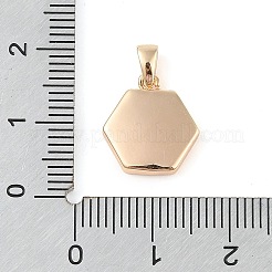 真鍮パヴェシェル六角形チャーム  18KGP本金メッキ  13.5x12.5x2.5mm  穴：3x2mm&nbsp;KK-Q816-02G