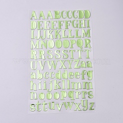 防水プラスチック装飾ステッカー  DIY手作りのスクラップブック写真アルバム  アルファベットa~zと小文字a~z  黄緑  25.5x15.3x0.04cm&nbsp;X-AJEW-WH0104-97C