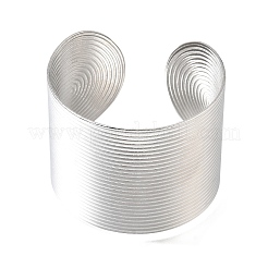 40mm 304ステンレススチール製ストライプ模様入り幅広カフバングル（女性用）  変色なし  ステンレス鋼色  内径：1.91インチ（4.85cm）&nbsp;SA-CBAB767-34P