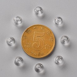 透明なアクリルビーズ  ラウンド  透明  6x5mm  穴：1.8mm  約4400個/500g&nbsp;MACR-S370-A6mm-205