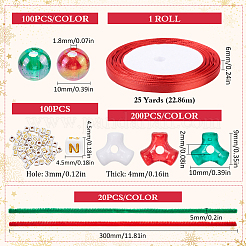 アクリルとプラスチックのクリスマスキャンディビーズセット  ミックスカラー&nbsp;DIY-SC0026-81C
