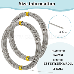 銅クラフトワイヤー  ラウンド  プラチナ  28ゲージ（0.3mm）  約82.02フィート（25m）/バンドル&nbsp;CWIR-WH0016-08A