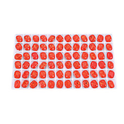 K9ガラスラインストーンカボション  尖ったバック＆バックメッキ  多面カット  オーバル  シャム  10x8x4mm&nbsp;MRMJ-N029-10-02