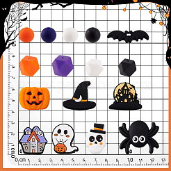 ハロウィンシリコンビーズ36種類18個  ミックスカラー  15~30x14~26x7~14mm  穴：2~3mm&nbsp;SIL-PH0001-28