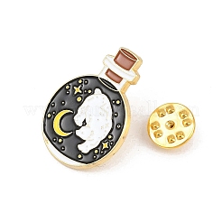 宇宙のエナメルピン  バックパック用合金ラペルピンバック  ゴールドカラー  クマ  31x23mm&nbsp;JEWB-L027-07G-02