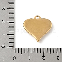 304ステンレスペンダント  ハートチャーム  18KGP本金メッキ  20x20x3mm  穴：2mm&nbsp;STAS-P388-15G