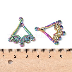 304ステンレスシャンデリア部品リンク  イオンプレーティング（ip）  三角形  虹色  28.5x24.5x2.5mm  穴：1.8mmと2mm&nbsp;STAS-Q350-07M