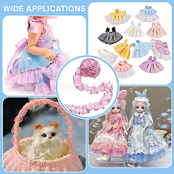 5ヤードのポリエステルフリルトリミング  人形の服用  ロリータコスチュームアクセサリー  パープル  1-3/8インチ（36mm）&nbsp;DIY-GA0010-17