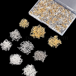 1800 個 9 スタイル鉄ネジアイピンペグベイル  片穴パーツ用  ミックスカラー  8~10x4~5x1~1.2mm  穴：2~2.8mm  200個/スタイル&nbsp;IFIN-AR0001-33