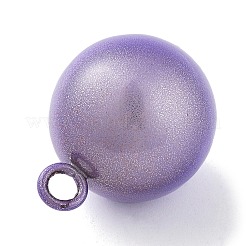 真鍮製ベルペンダント  水琴鈴(すいきんすず)  ラウンドチャーム  紫色のメディア  22x17mm  穴：2.7mm&nbsp;KK-NH0001-02A