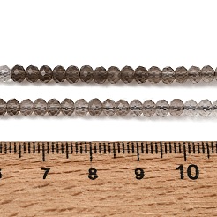 グラデーションカラーの天然スモーキークォーツビーズの連  多面カット  ロンデル  4x3mm  穴：0.8mm  約136個/連  15.35''（39センチメートル）&nbsp;GG-NH0017-A01