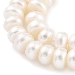 天然養殖淡水パールビーズ連売り  グレード5 A  ロンデル  パパイヤホイップ  6~7mm  穴：0.6mm  約44個/連  6.89インチ（17.5cm）&nbsp;PEAR-C003-30B