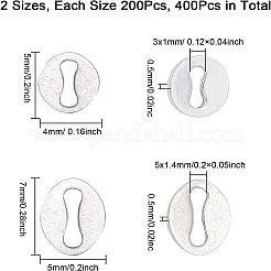 400個 2スタイル 304ステンレススチールコネクタチャーム  オーバル  ステンレス鋼色  5~7x4~5x0.5mm  200個/スタイル&nbsp;STAS-CA0001-59