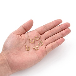 イオンプレーティング（IP）304ステンレススチールチャーム  馬蹄  ゴールドカラー  13x10x1mm  穴：3mm&nbsp;STAS-S105-T519G