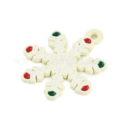クリスマス テーマ スプレー塗装合金エナメル ペンダント  スノーフレーク  22.5x20x1.5mm  穴：1.8mm&nbsp;X-ENAM-Z020-01F